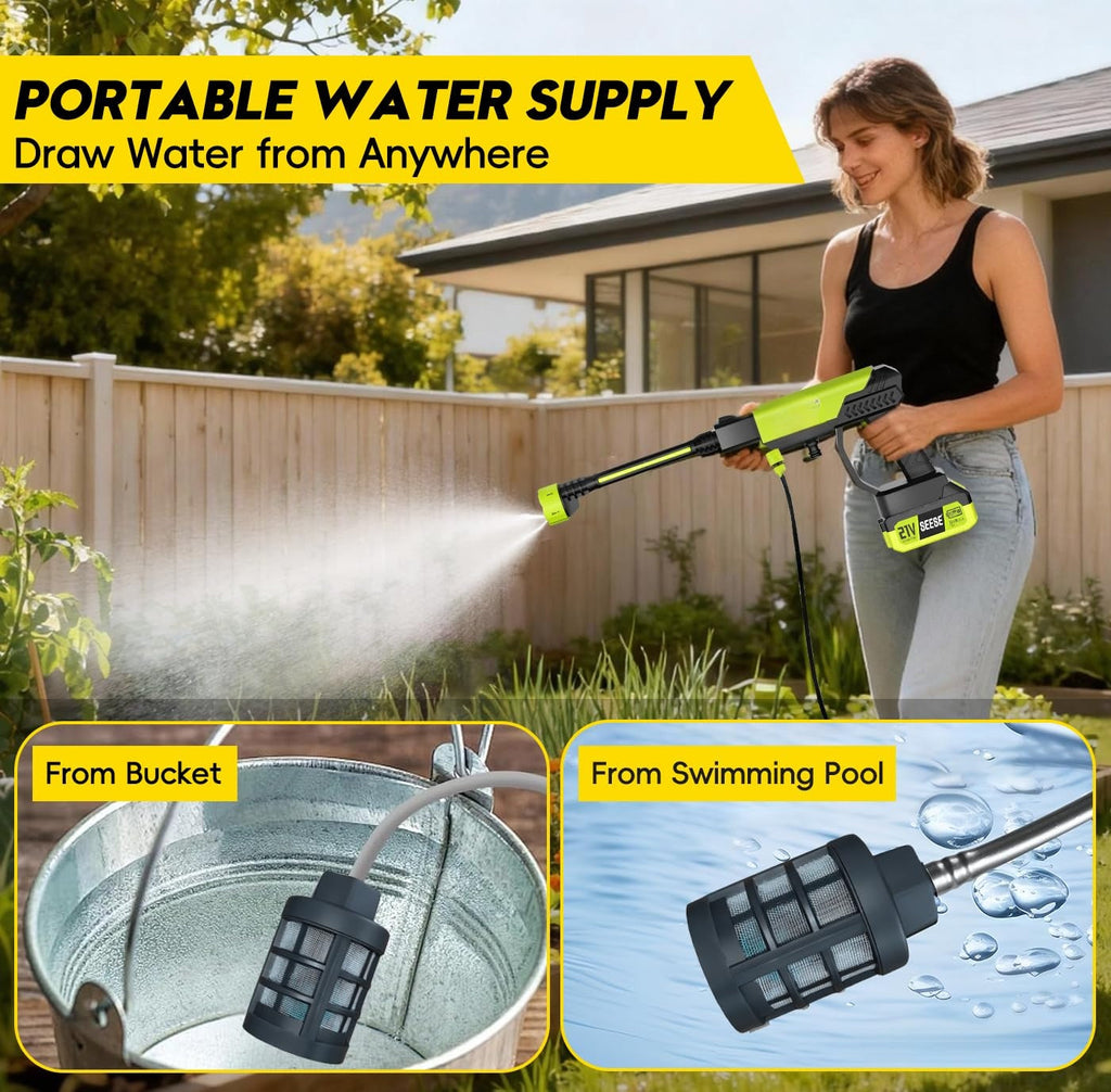 1000 PSI Cordless Pressure Washer Gun | Portable Power Cleaner 🚗💦